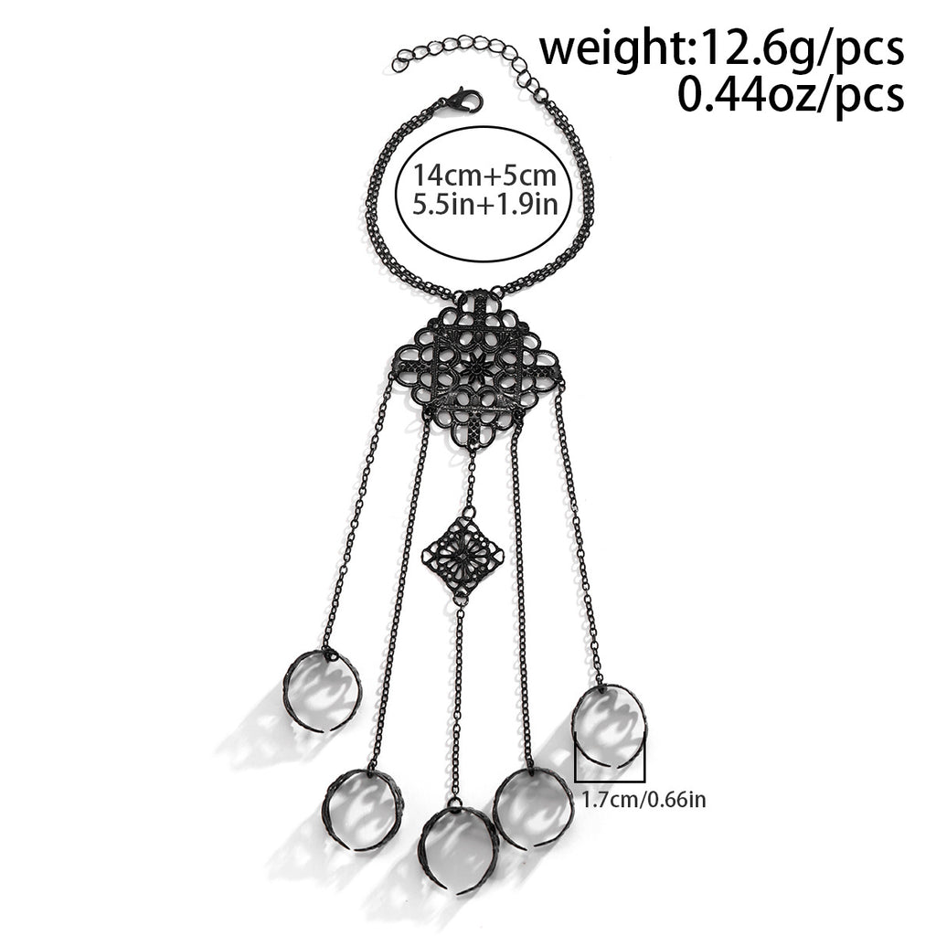 Goth Style Exaggerated Finger Tassel Bracelet