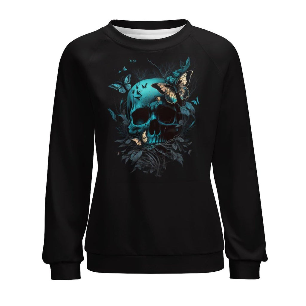 Lurhonp Women's Skull Graphic Sweatshirt Halloween Crewneck Long Sleeve Pullover Tops