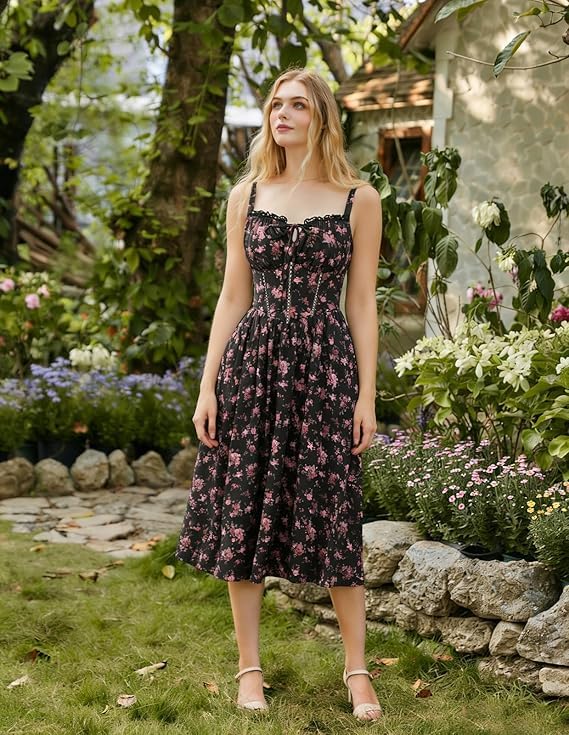 Floral Corset Milkmaid Sundress
