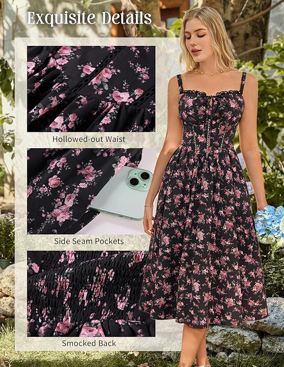 Floral Corset Milkmaid Sundress