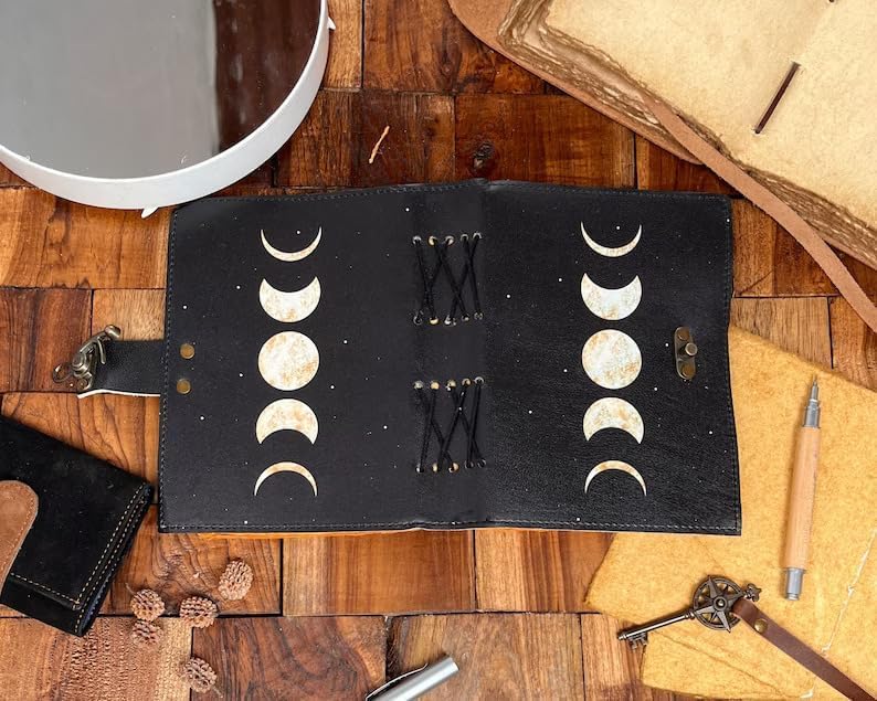 Moon Phases Leather Bound Journal