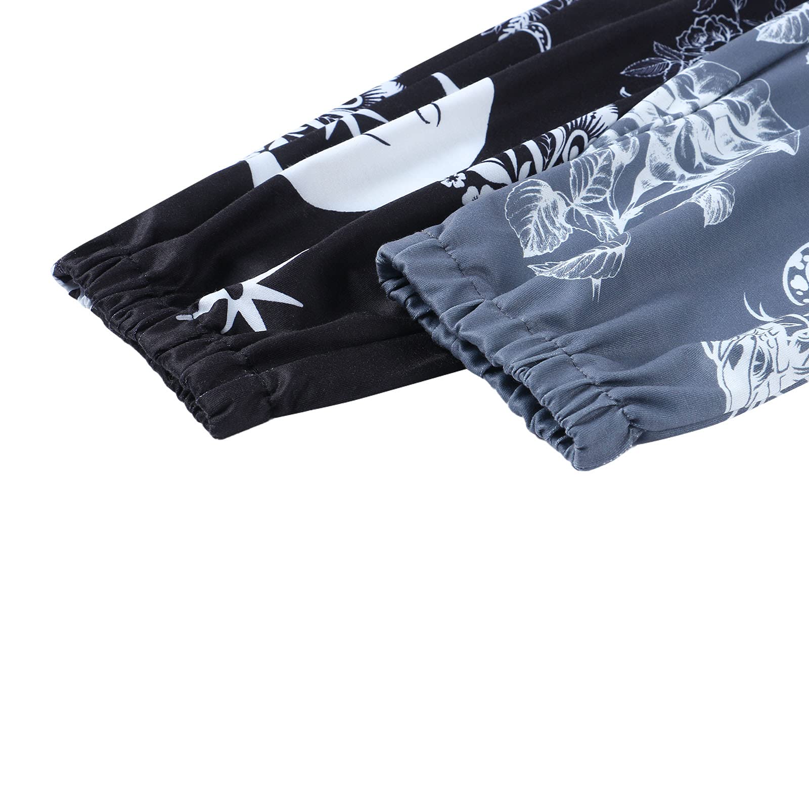 Amuver Women's Boho Hippie Harem Pants High Smocked Waist Printed Patchwork Sweatpants Yoga 90S Goth Baggy Casual Trousers