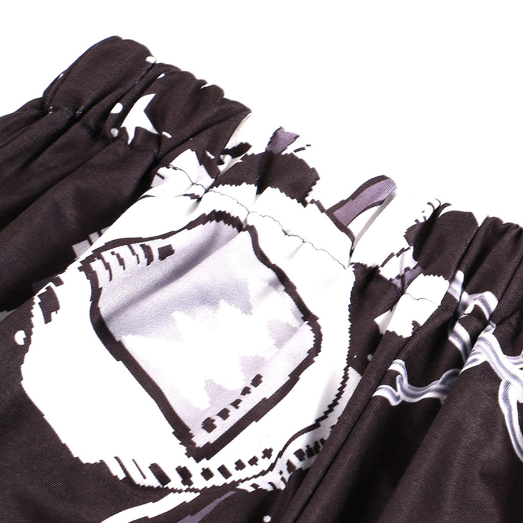 Amuver Women's Boho Hippie Harem Pants High Smocked Waist Printed Patchwork Sweatpants Yoga 90S Goth Baggy Casual Trousers