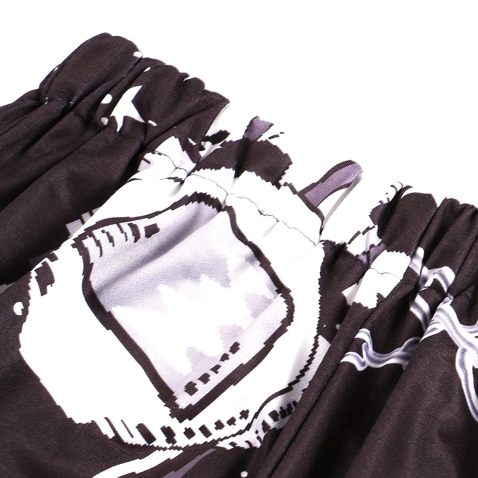 Amuver Women's Boho Hippie Harem Pants High Smocked Waist Printed Patchwork Sweatpants Yoga 90S Goth Baggy Casual Trousers