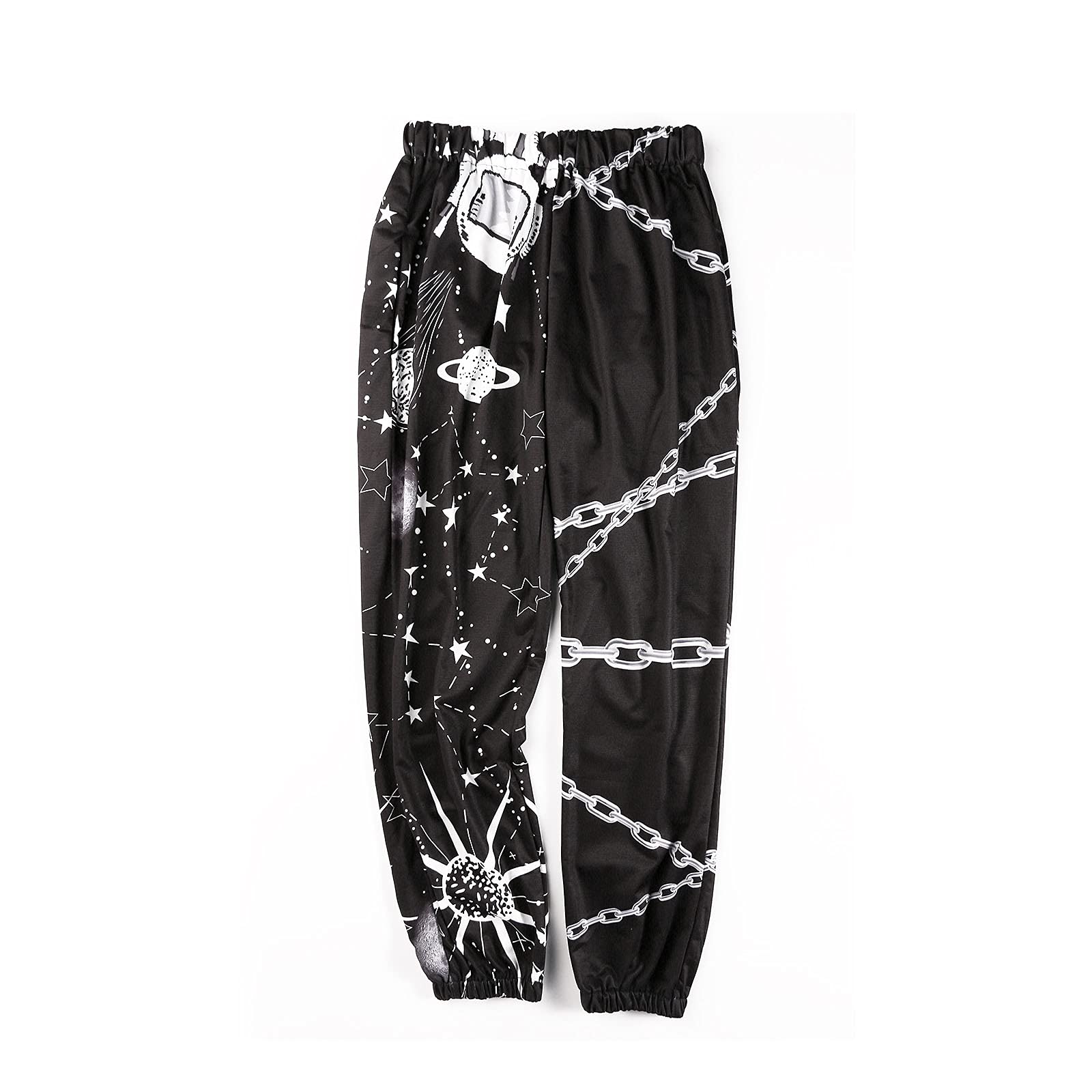 Amuver Women's Boho Hippie Harem Pants High Smocked Waist Printed Patchwork Sweatpants Yoga 90S Goth Baggy Casual Trousers