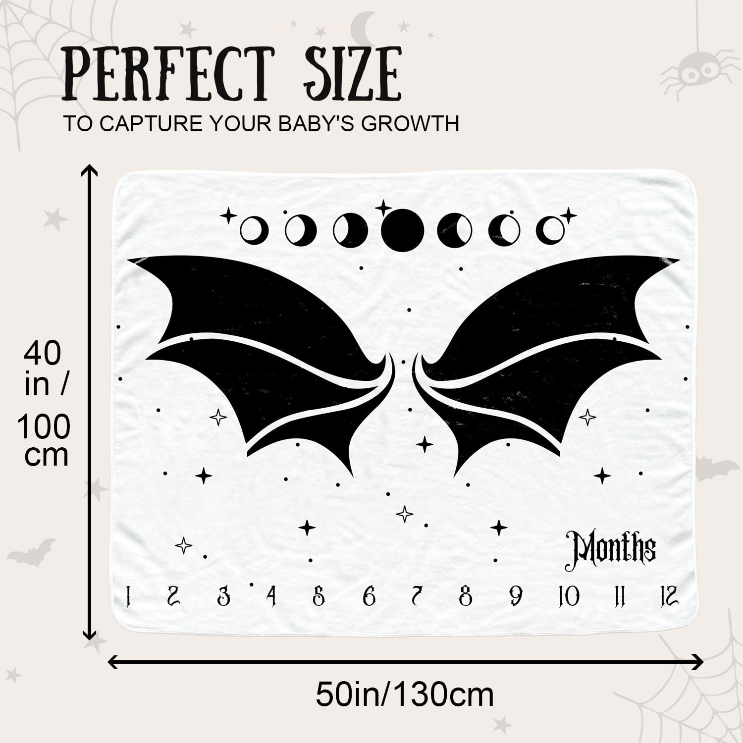 Bat Baby Monthly Blanket for Newborn