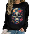Women's Floral Skull Sweatshirt