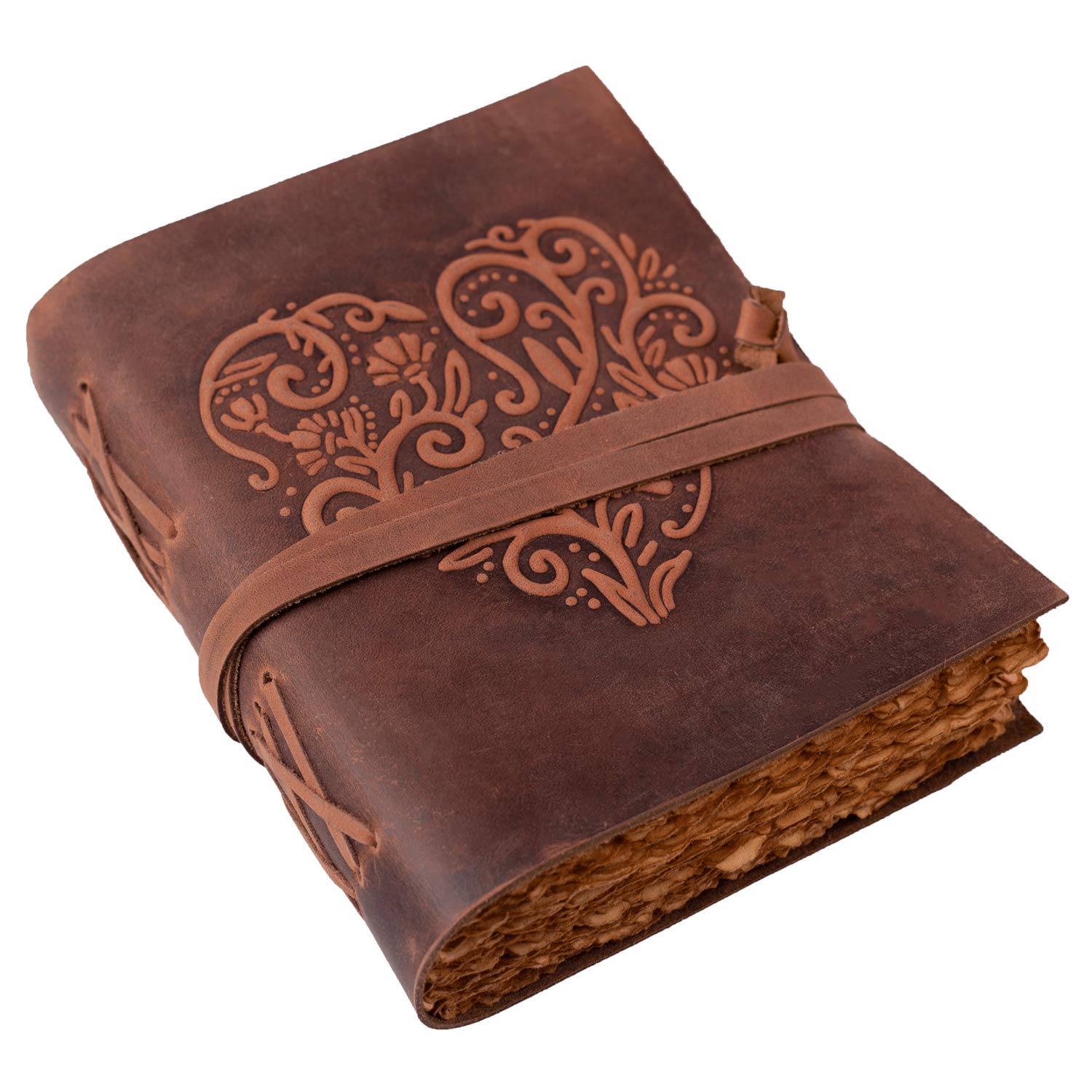 Heart Embossed Leather Bound Vintage Journal