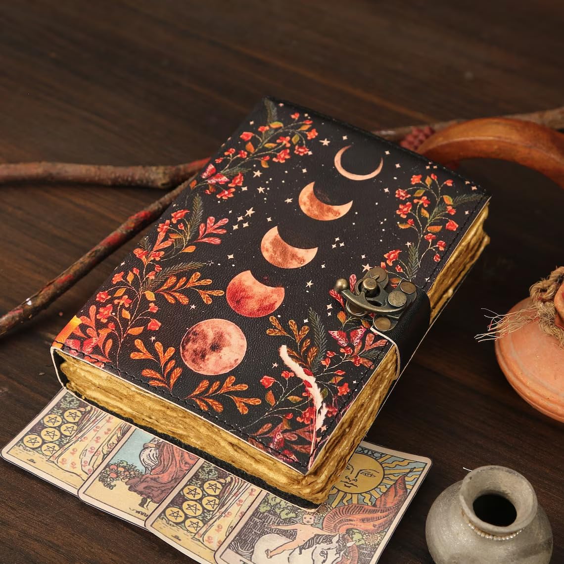 Moon Phases Leather Bound Journal