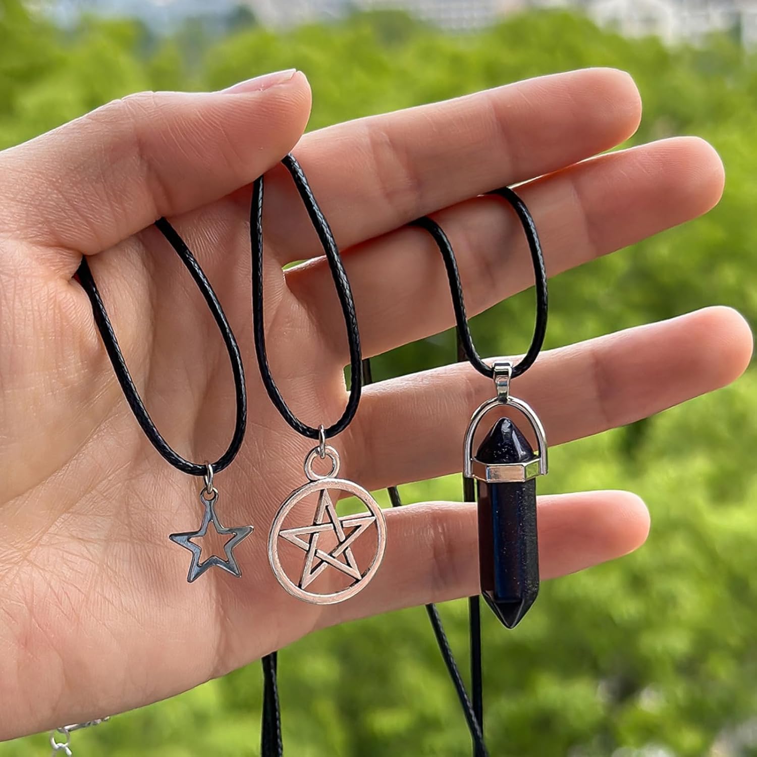 Layered Necklace for Women Witchy Jewelry Geometric Star Pendant Necklace Celestial Jewelry Holiday Party Birthday Gift for Her