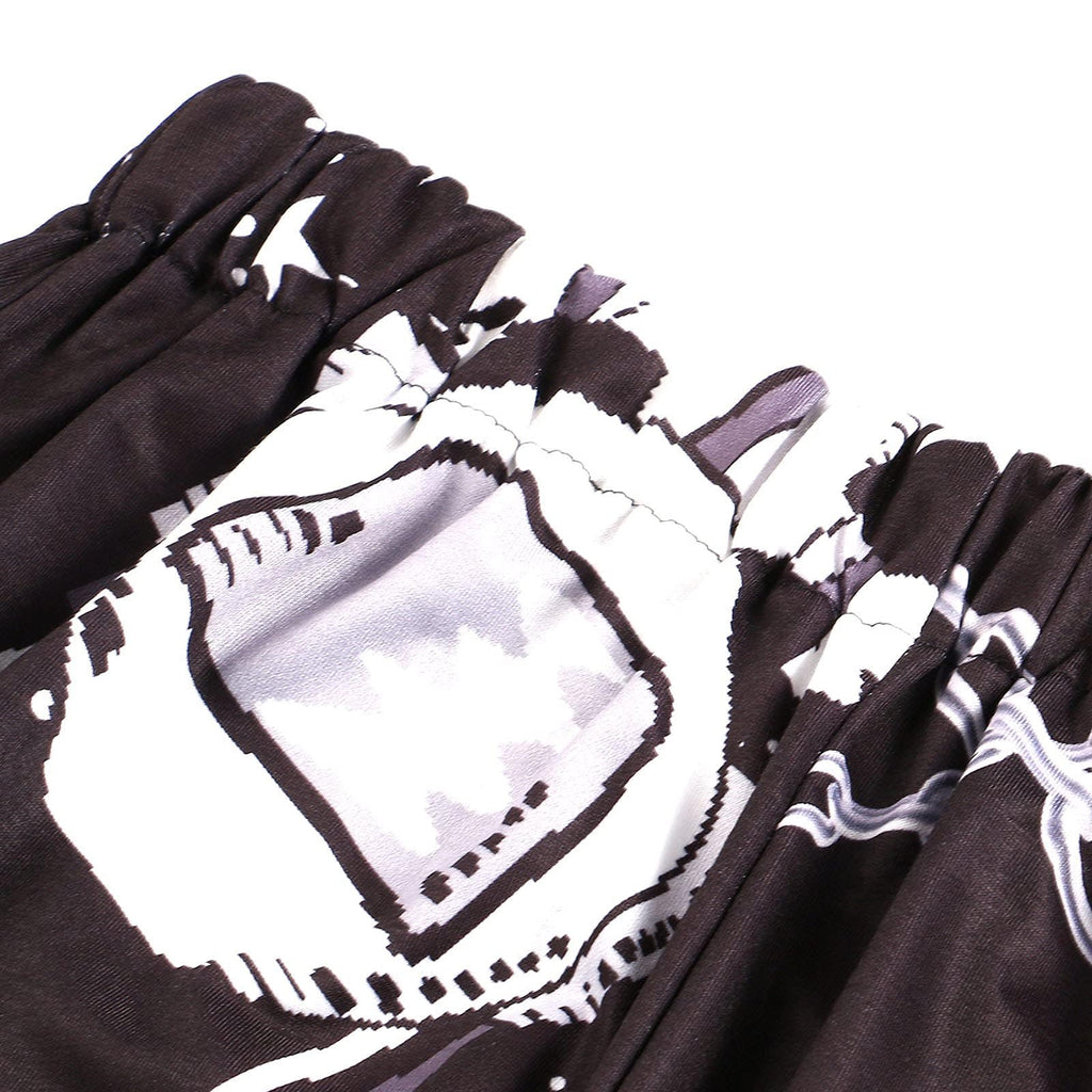 Amuver Women's Boho Hippie Harem Pants High Smocked Waist Printed Patchwork Sweatpants Yoga 90S Goth Baggy Casual Trousers