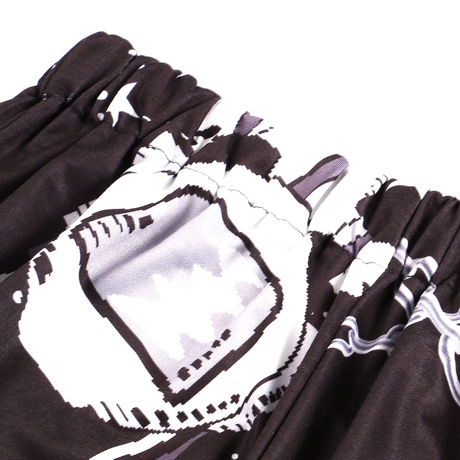 Amuver Women's Boho Hippie Harem Pants High Smocked Waist Printed Patchwork Sweatpants Yoga 90S Goth Baggy Casual Trousers