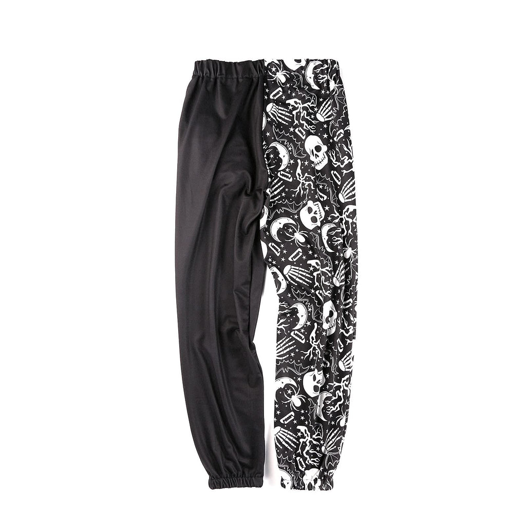 Amuver Women's Boho Hippie Harem Pants High Smocked Waist Printed Patchwork Sweatpants Yoga 90S Goth Baggy Casual Trousers