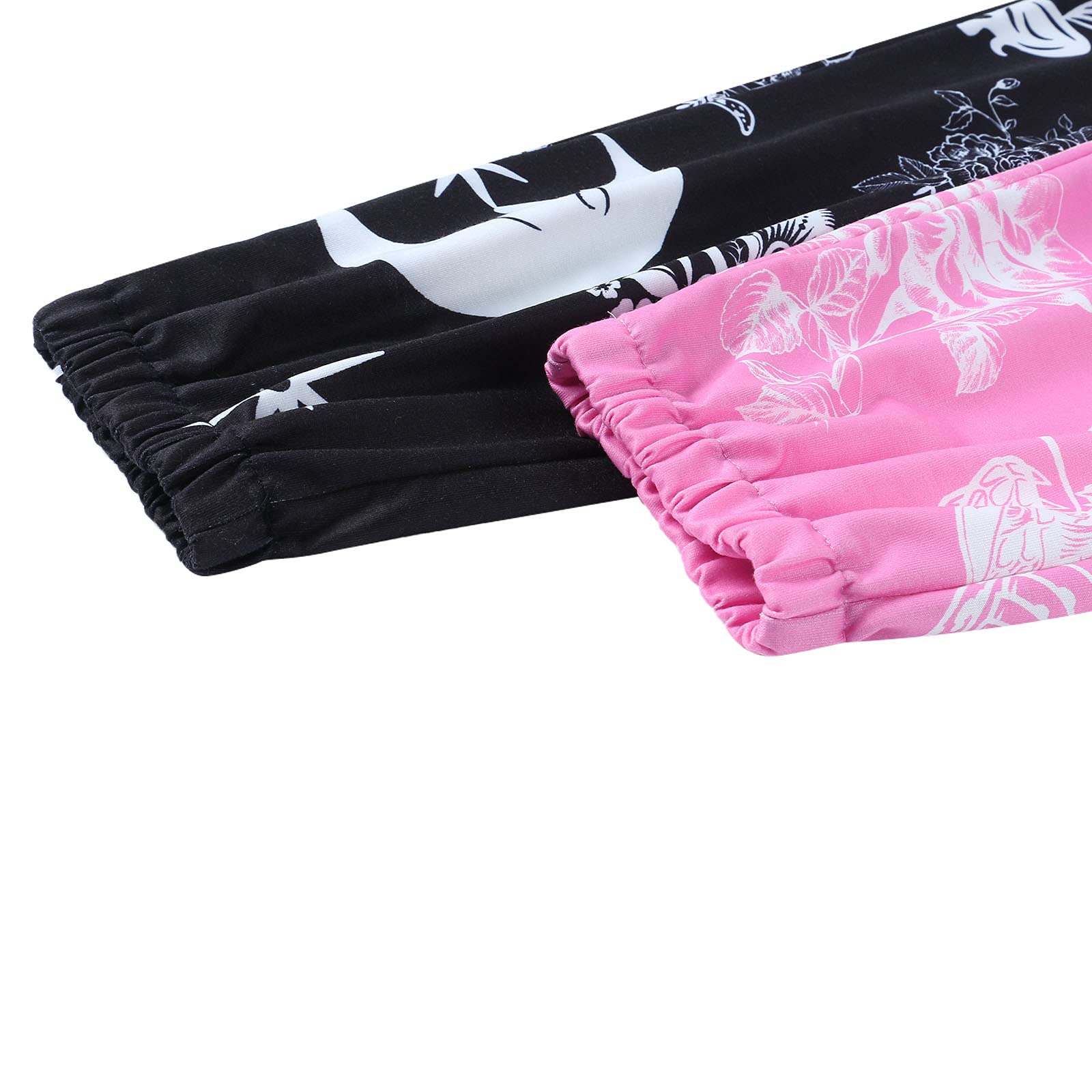 Amuver Women's Boho Hippie Harem Pants High Smocked Waist Printed Patchwork Sweatpants Yoga 90S Goth Baggy Casual Trousers