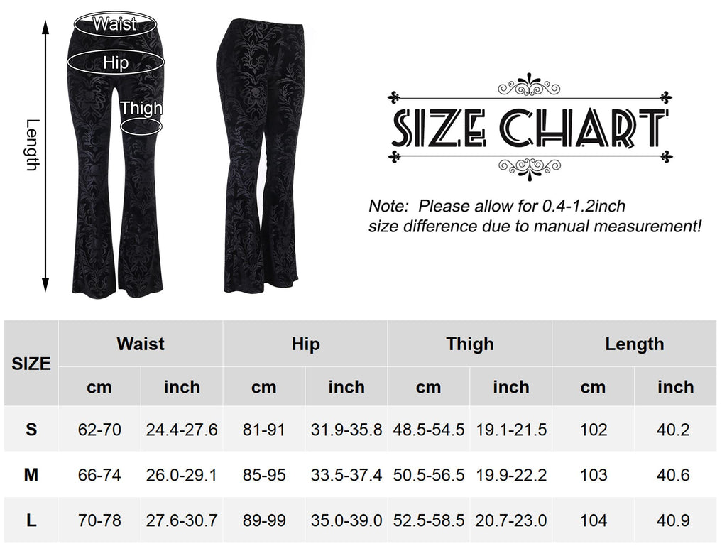 Womens Rave Gothic Flare Pants Sheer Velvet Bell Bottom Hollow Out Lace Trousers High Waist Party Pant Outfit Clubwear