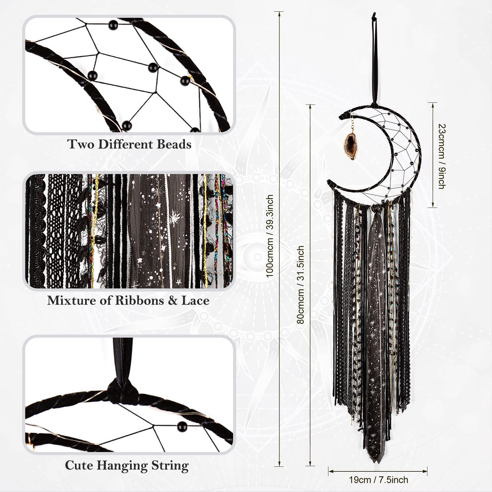 Crescent Moon Agate Dream Catcher