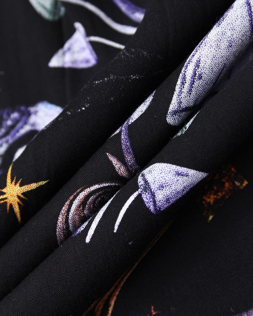 Womens Summer Dresses Mystical Gothic Maxi Dress Women Casual Floral Sundresses V Neck Sleeveless Halloween Outfits