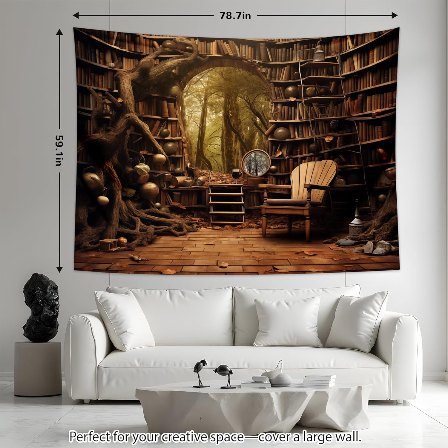 Bookshelf Fairy Tale Forest Tapestry