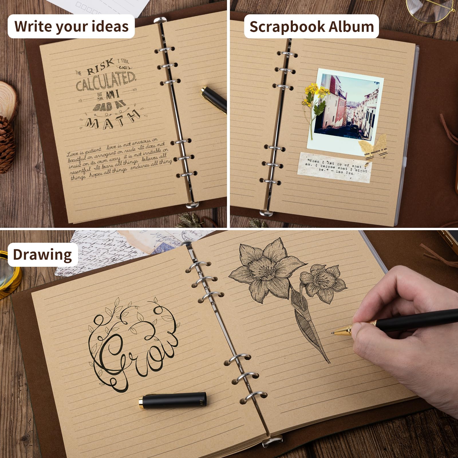 Refillable Vintage Writing Journals