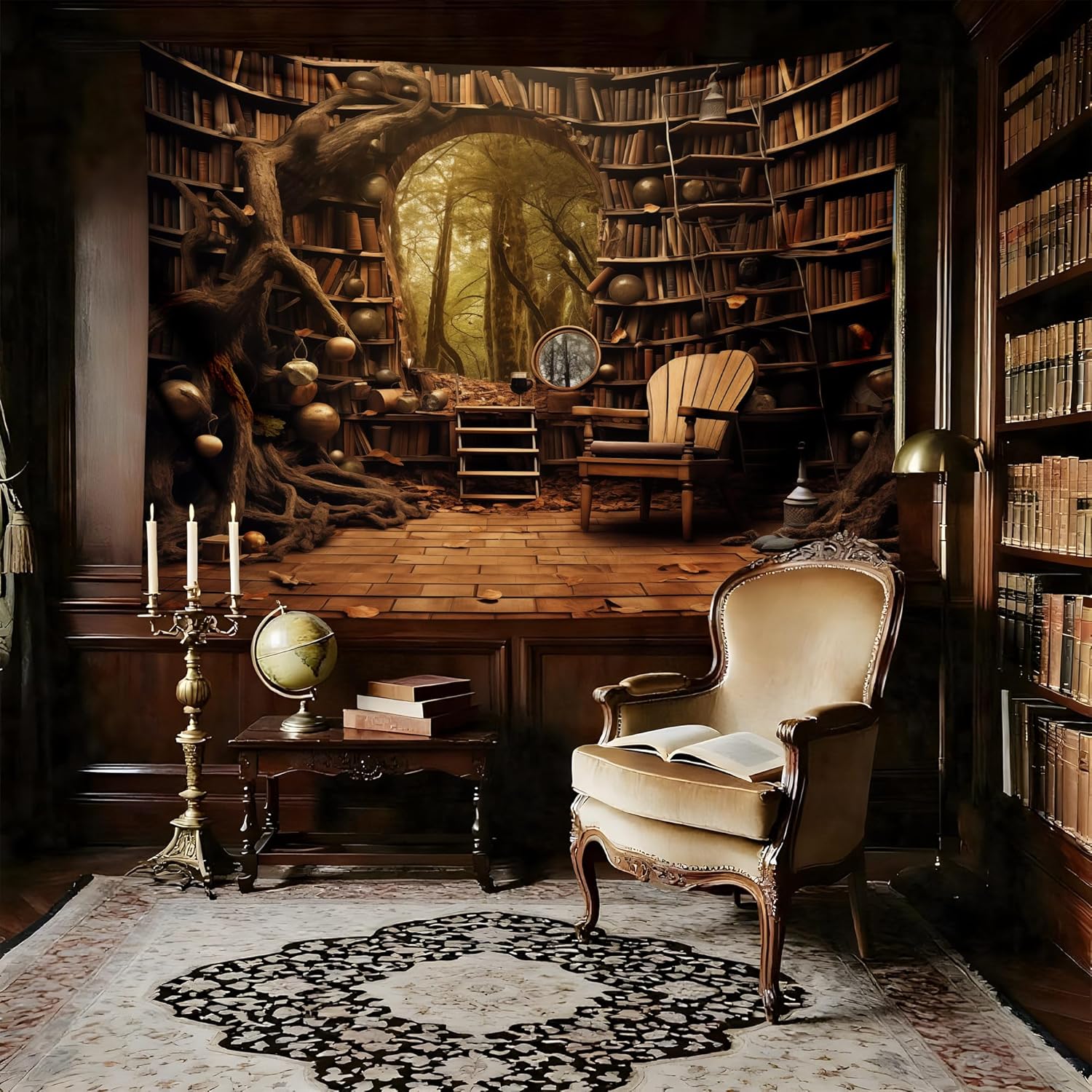 Bookshelf Fairy Tale Forest Tapestry