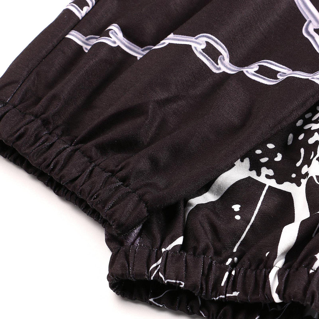 Amuver Women's Boho Hippie Harem Pants High Smocked Waist Printed Patchwork Sweatpants Yoga 90S Goth Baggy Casual Trousers