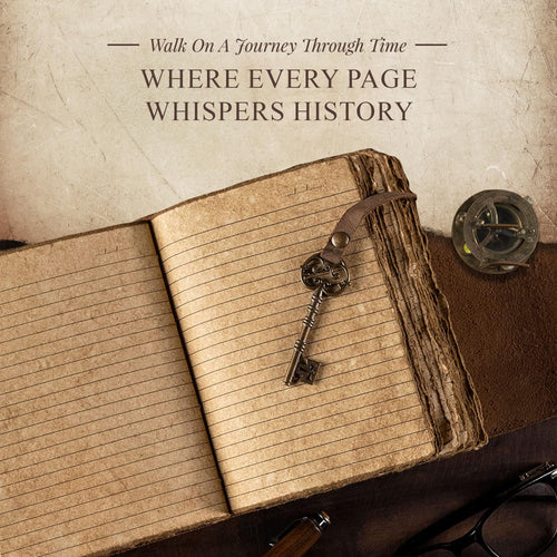 Antique Leather Journal Lined Pages with Key