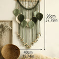 Bohemian Handmade Cotton Woven Wooden Bead Leaves Tapestry