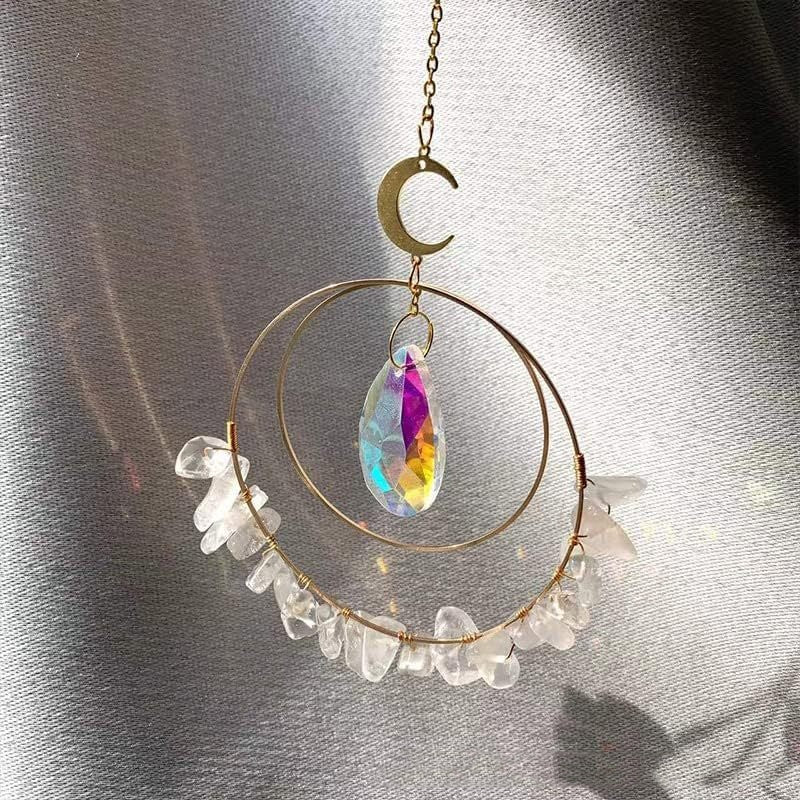 Natural Gravel White Crystal Circle Sunshine Catcher